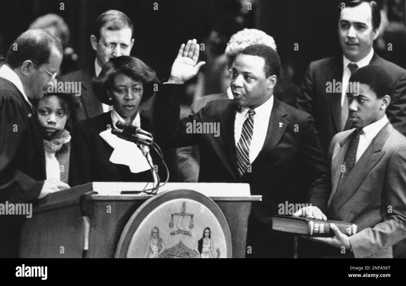 Wilson Goode, Second From Right, Raises His Hand As He Takes The Oath ...