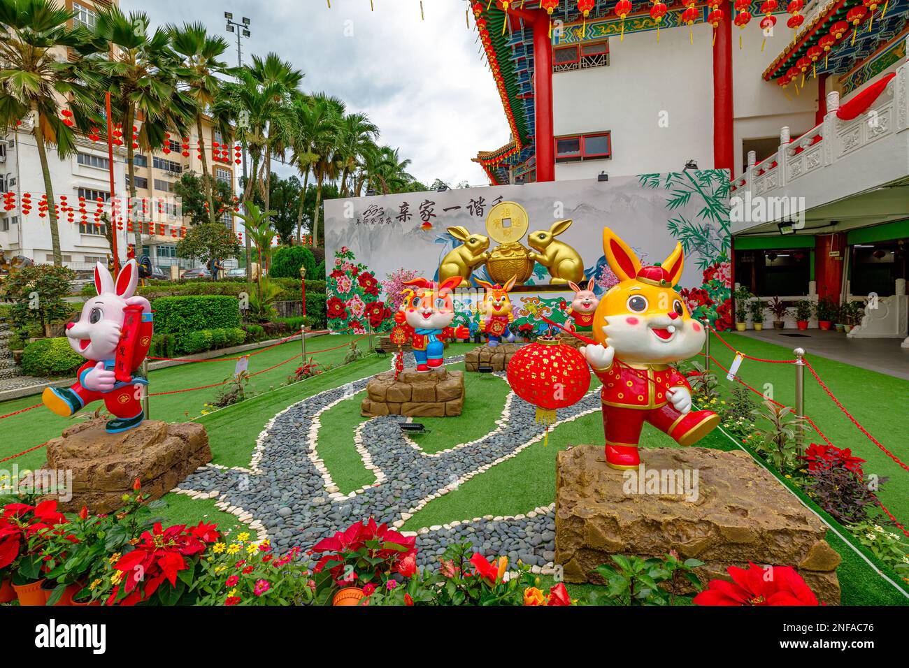 Kuala Lumpur, Malaysia January 2023 Statues of bunny rabbits