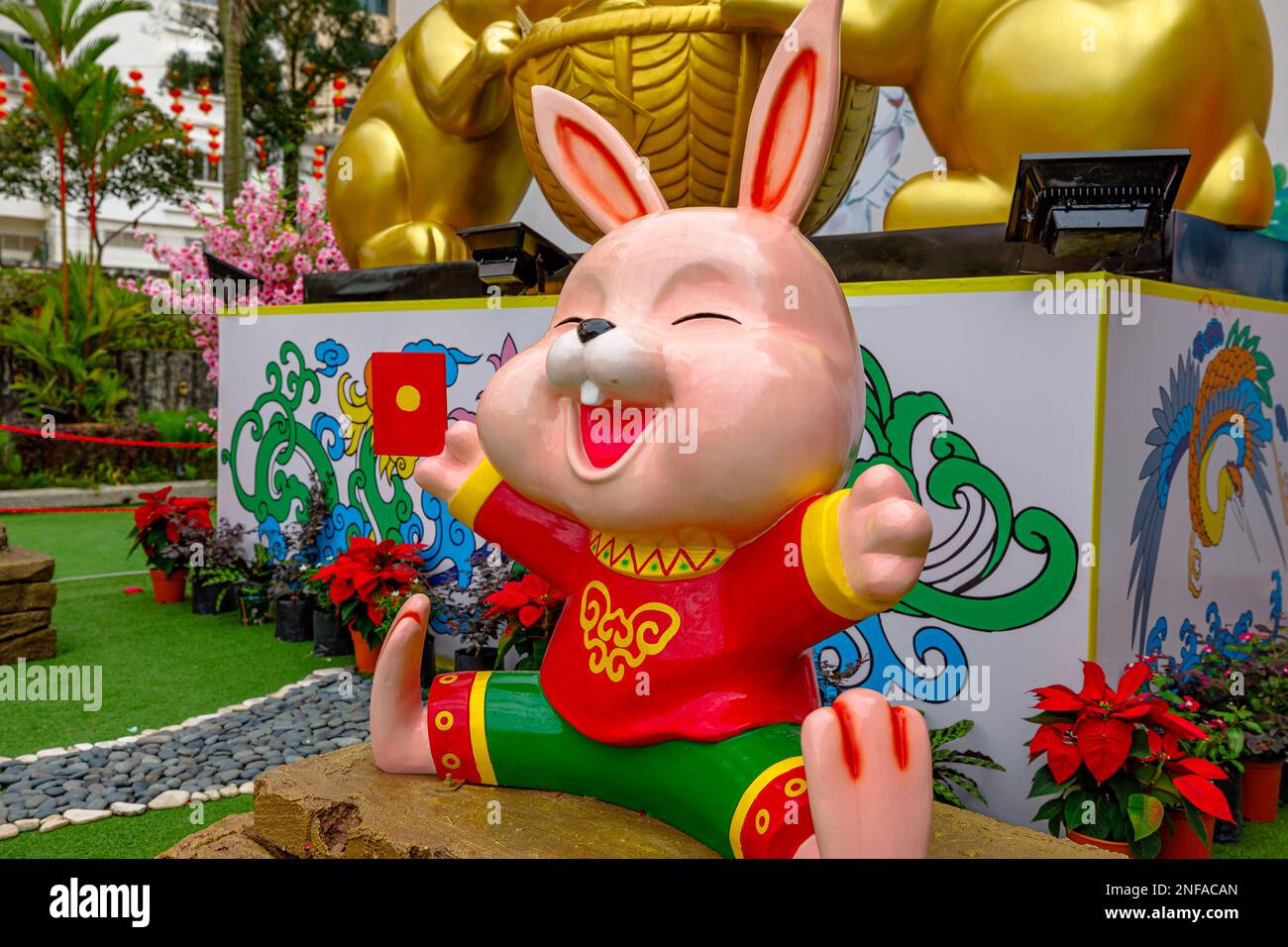 Kuala Lumpur, Malaysia January 2023 sculpture of a cute rabbit for