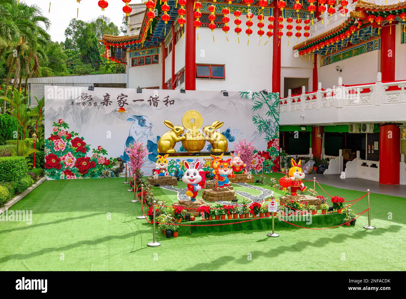 Kuala Lumpur, Malaysia January 2023Statues of adorable rabbits to