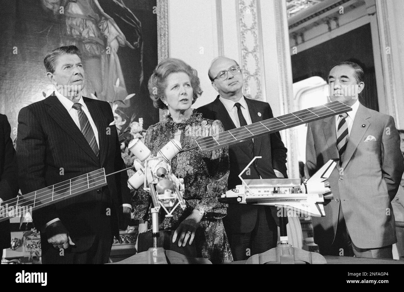 U.S. President Ronald Reagan, Britain's Prime Minister Margaret ...