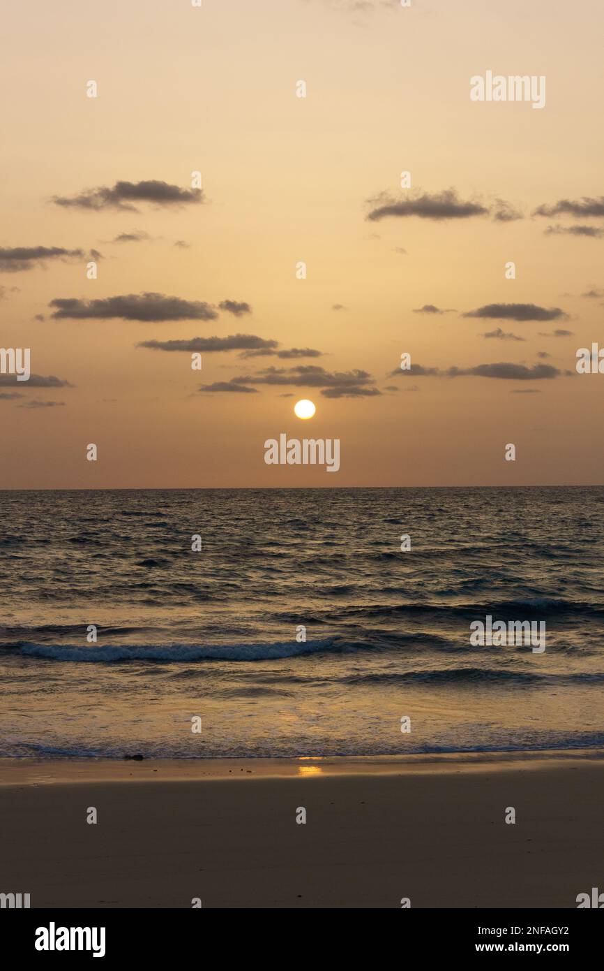 The beautiful sunset at the beach in Fuerteventura Stock Photo - Alamy