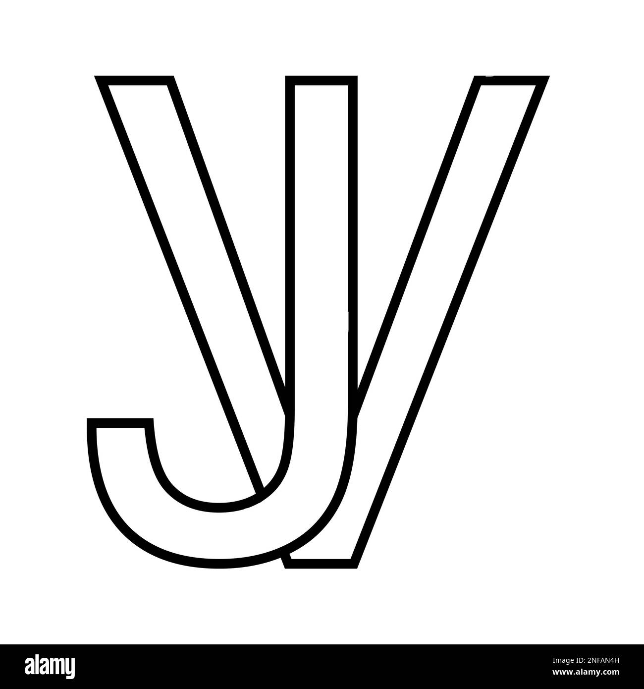 Logo sign vj jv, icon double letters logotype v j Stock Vector