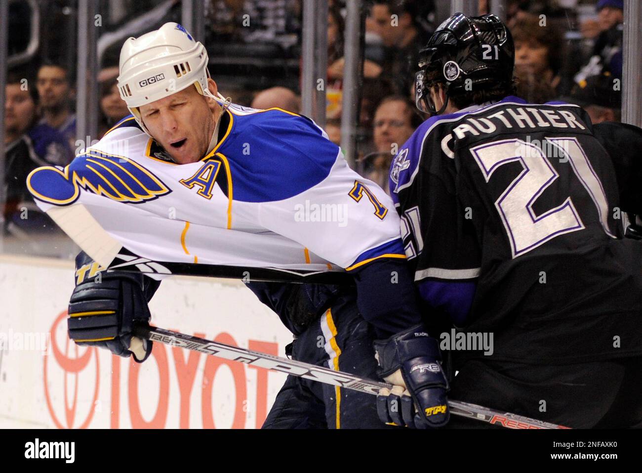 Leftwinger Keith Tkachuk of the Phoenix Coyotes looks on during a