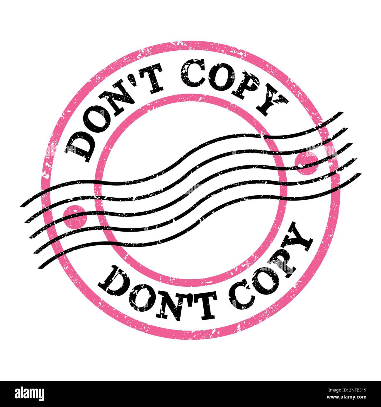 DON T COPY text written on pink black grungy postal stamp Stock