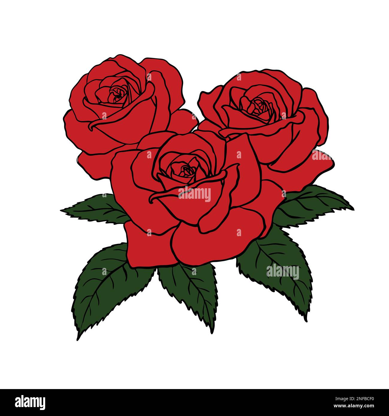 Red rose isolated on white background. Vector illustration Stock Vector ...