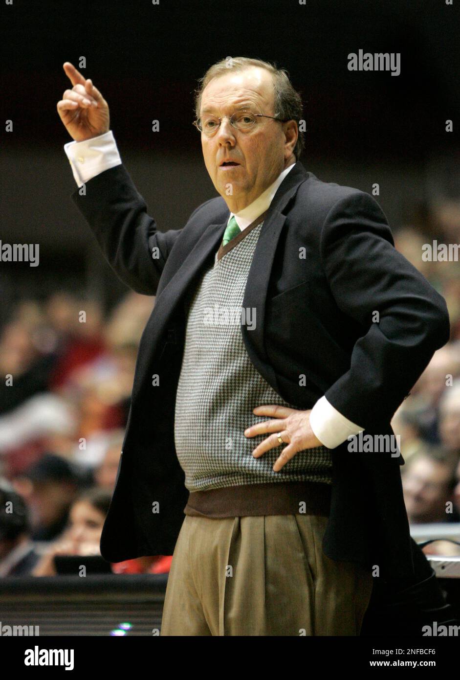 Coastal Carolina head coach Cliff Ellis on the bench during an NCAA