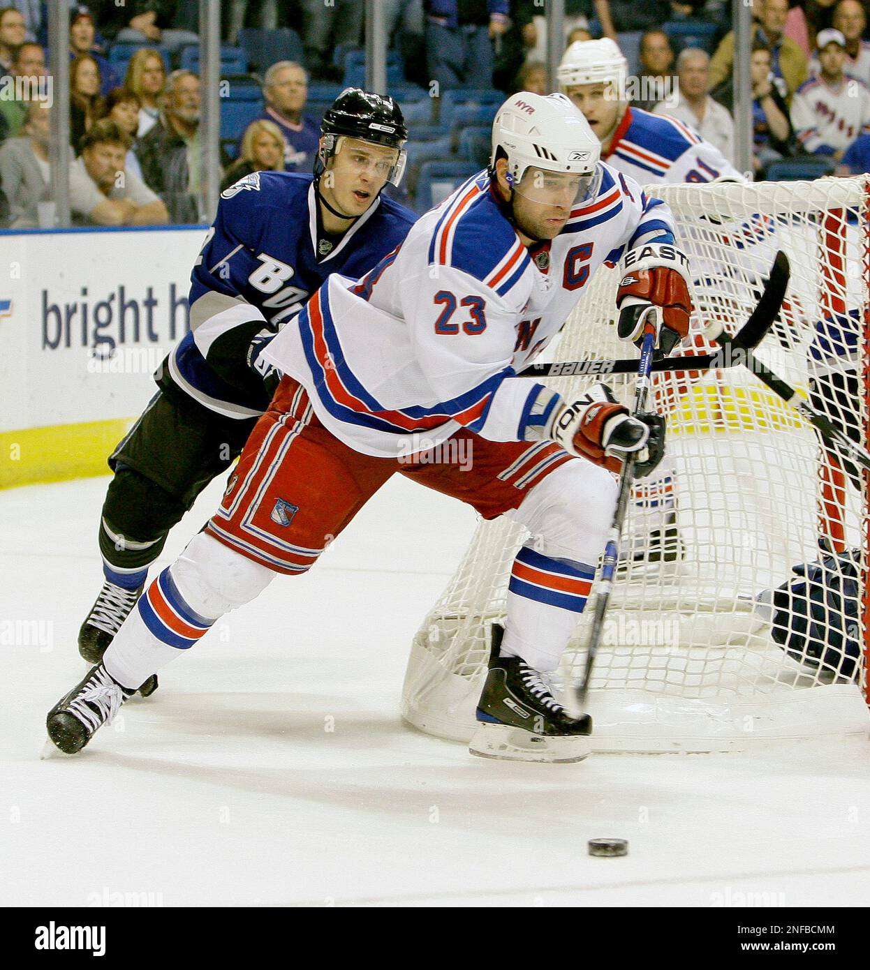 New York Rangers captain Chris Drury (23) skates past Tampa Bay