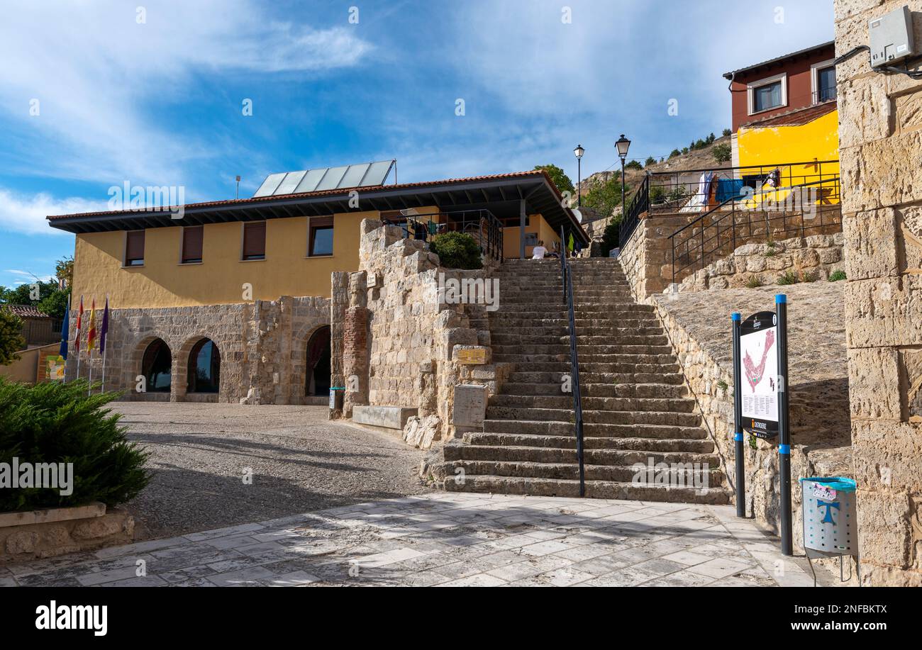 Albergue de Peregrinos San Esteban, Pilgrims hostel in Castrojeriz on the Camino de Santiago in the province of Burgos, Spain Stock Photo