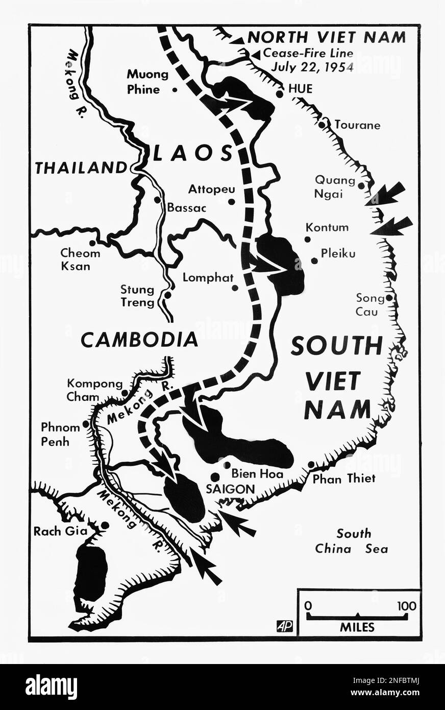Guerrilla pockets in South Vietnam black areas on Map locate the five