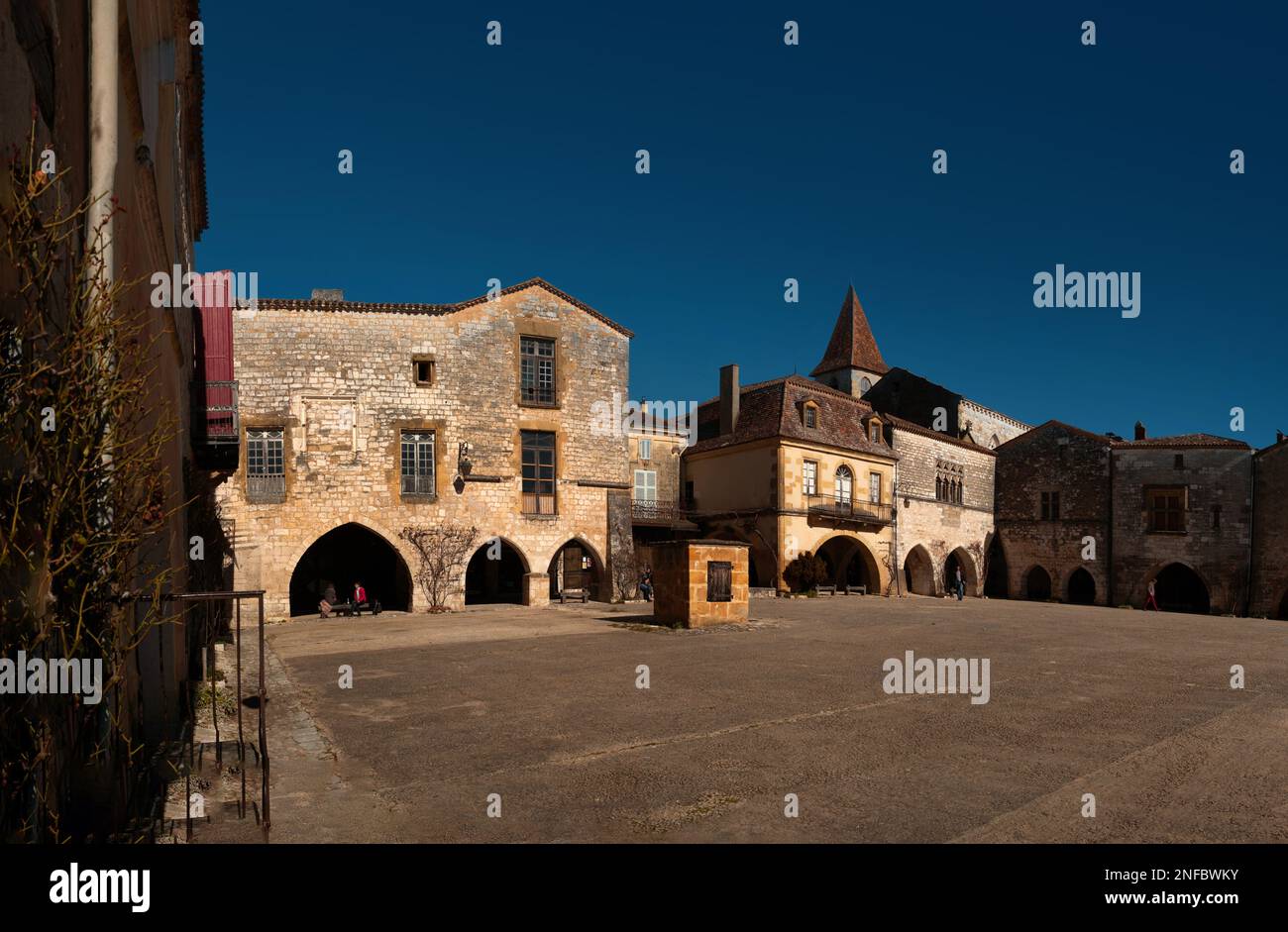 Place des Cornières, Monpazier, Dordgne Department, France Stock Photo