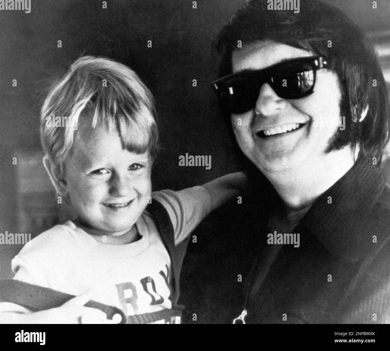 Singer and musician Roy Orbison poses with his son Roy Jr., July 17