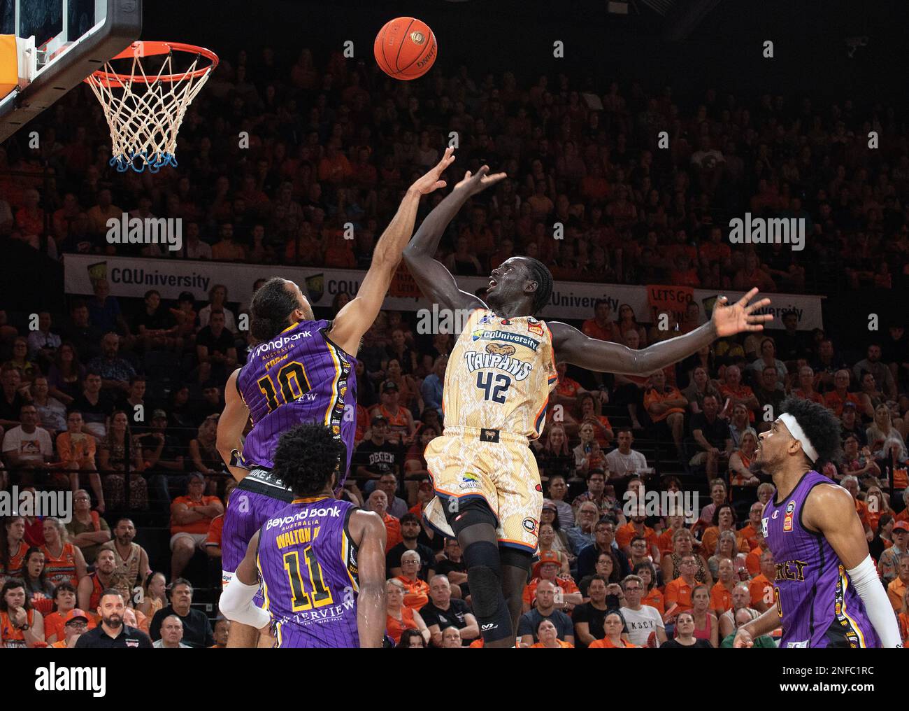 Taioans Bui Kuio scores two during the NBL Playoffs Game 2 between the