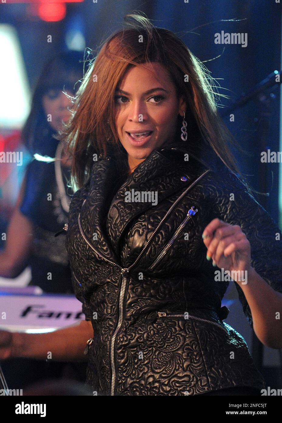 Singer Beyonce performs on MTV's TRL 