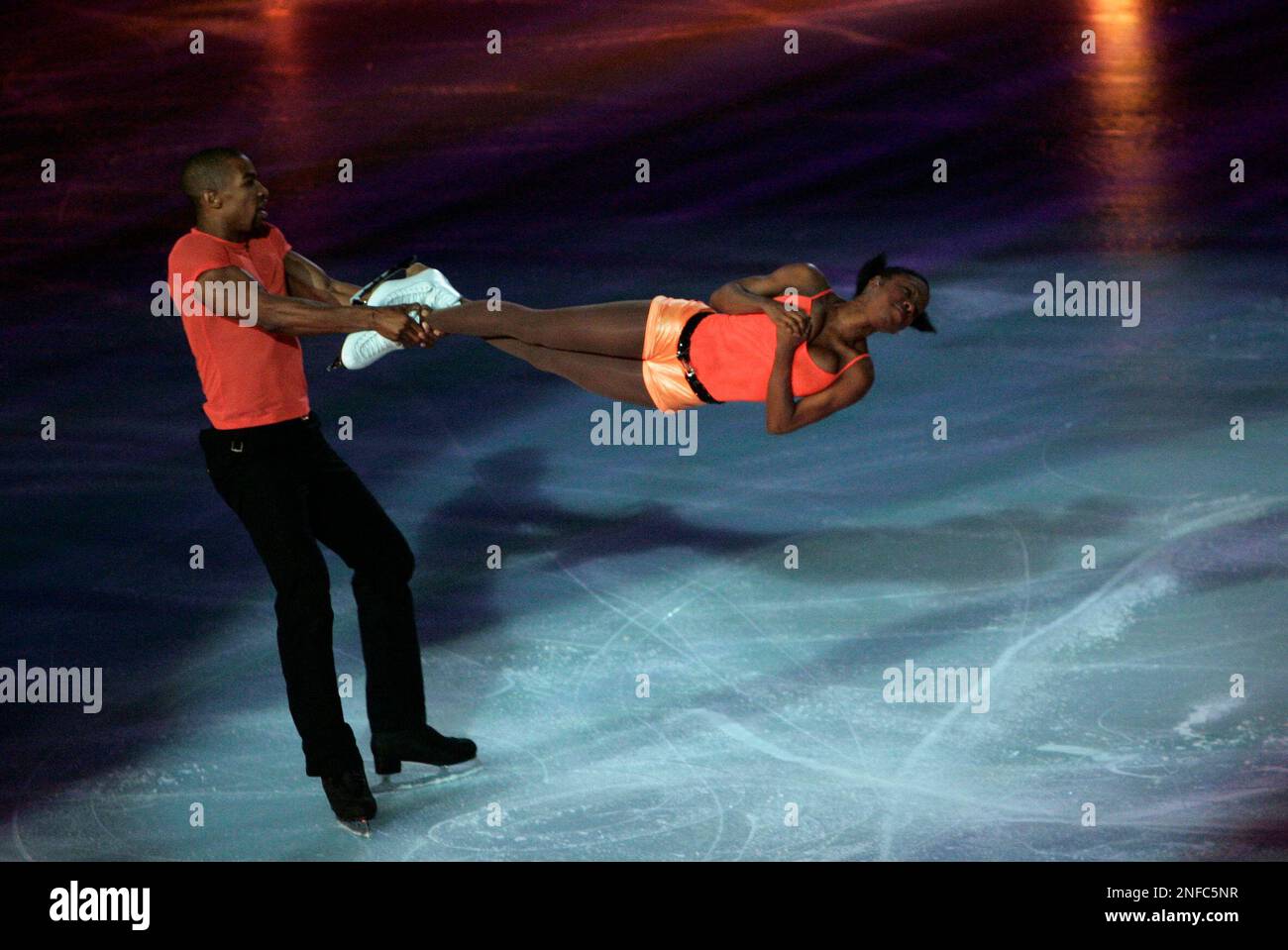Yannick Bonheur and Vanessa James of France perform in the exhibition