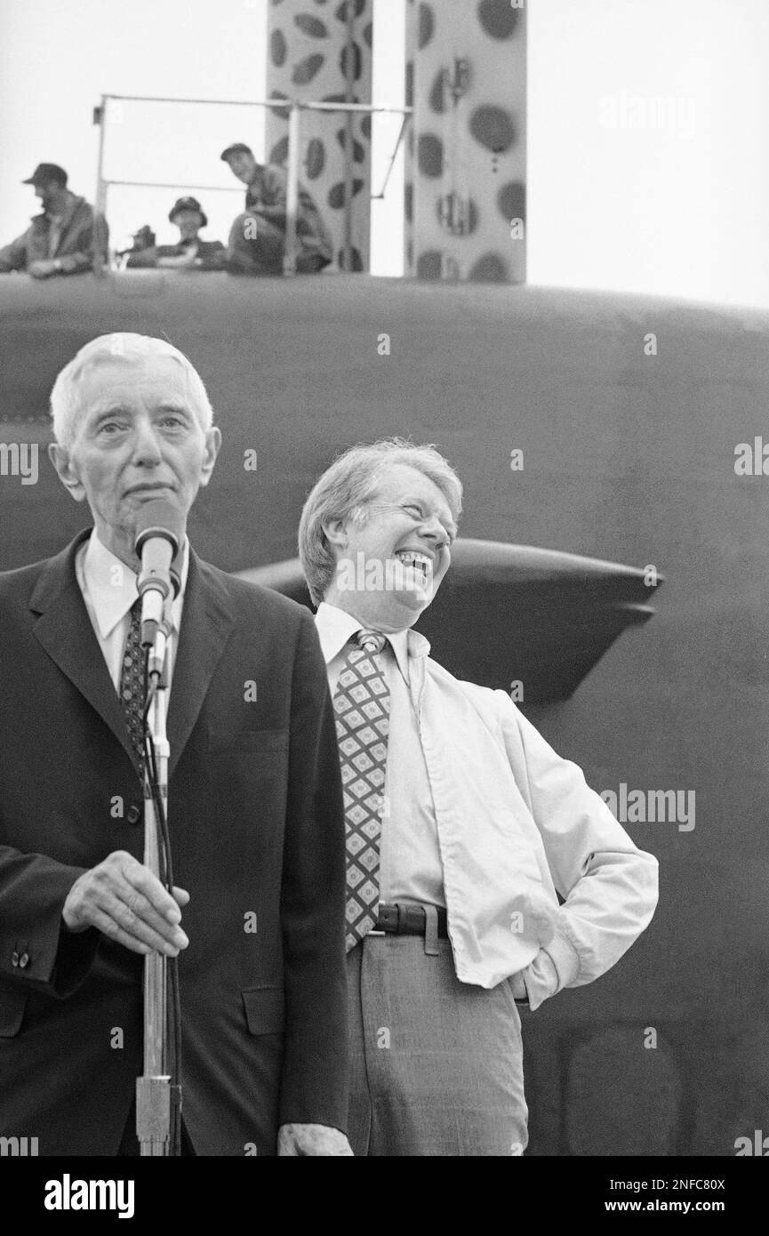 President Jimmy Carter gives a big laugh as Admiral Hyman Rickover