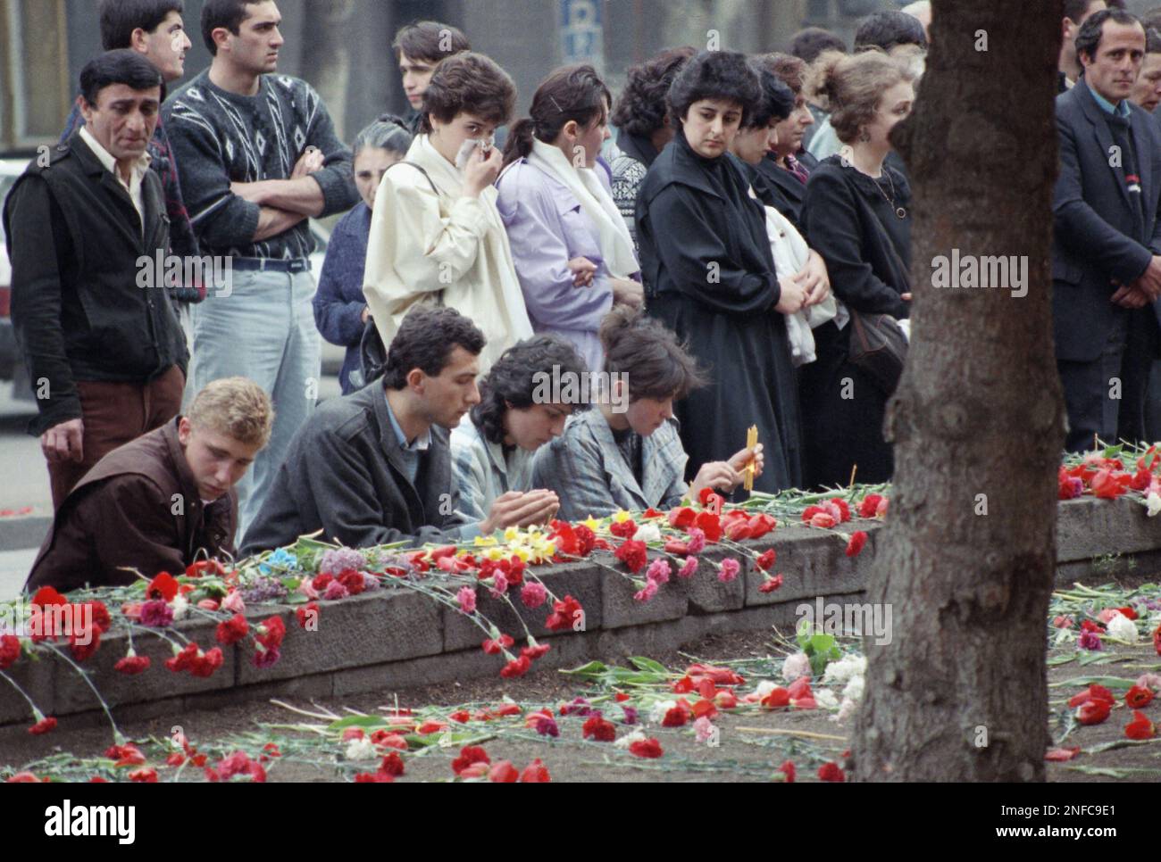 Friends and relatives of those killed in demonstrations are shown
