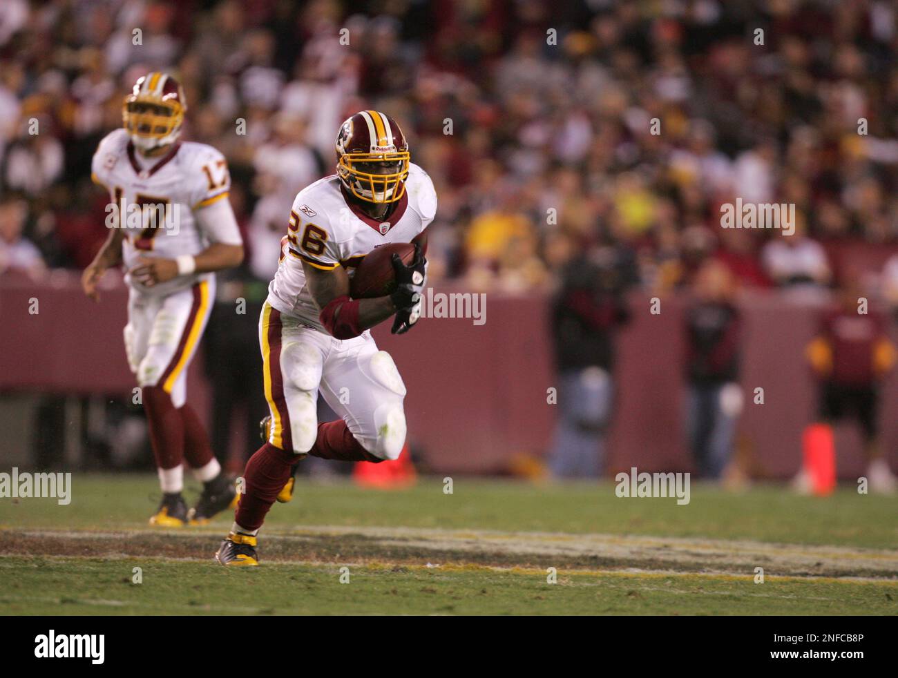 Clinton Portis of the Washington Redskins runs for some of his 90