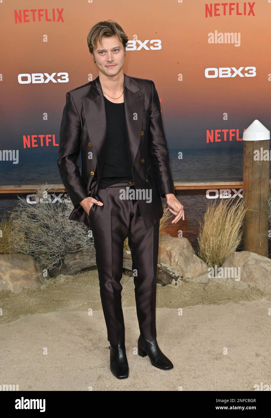 Los Angeles, USA. 16th Feb, 2023. Rudy Pankow at the season 3 premiere for "Outer Banks" at the