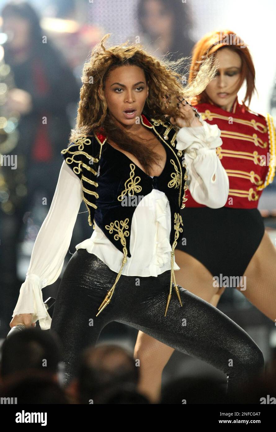 American singer Beyonce performs before receiving the award for ...