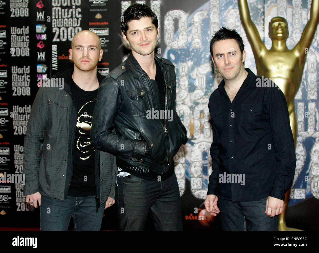 Irish pop group The Script arrives at the 2008 World Music Awards