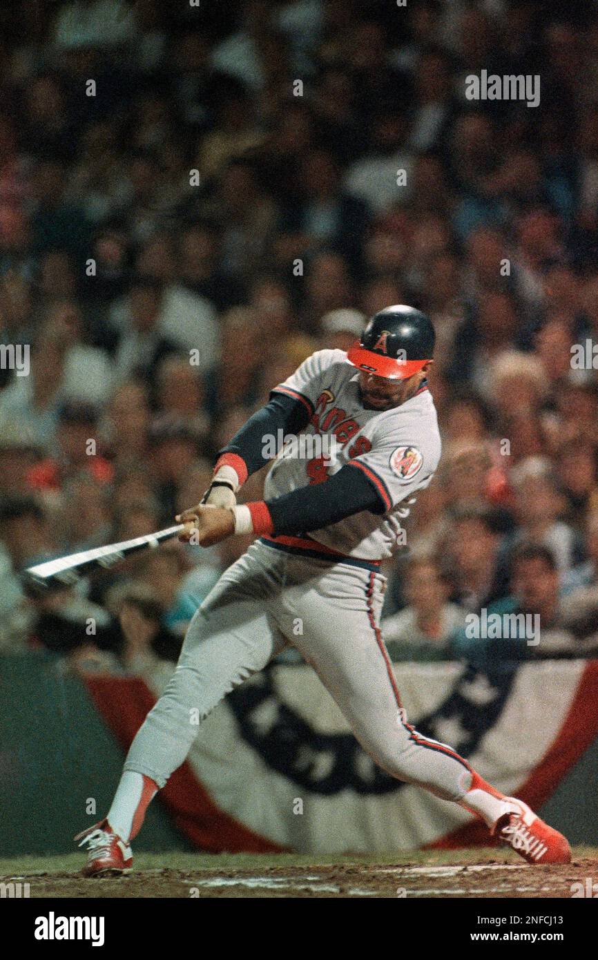 California Angels slugger Reggie Jackson stands at home plate admiring his  9th inning home run against the Cleveland Indians, Sunday, May 29, 1983,  Cleveland, Ohio. Jacksons shot, his seventh of the season