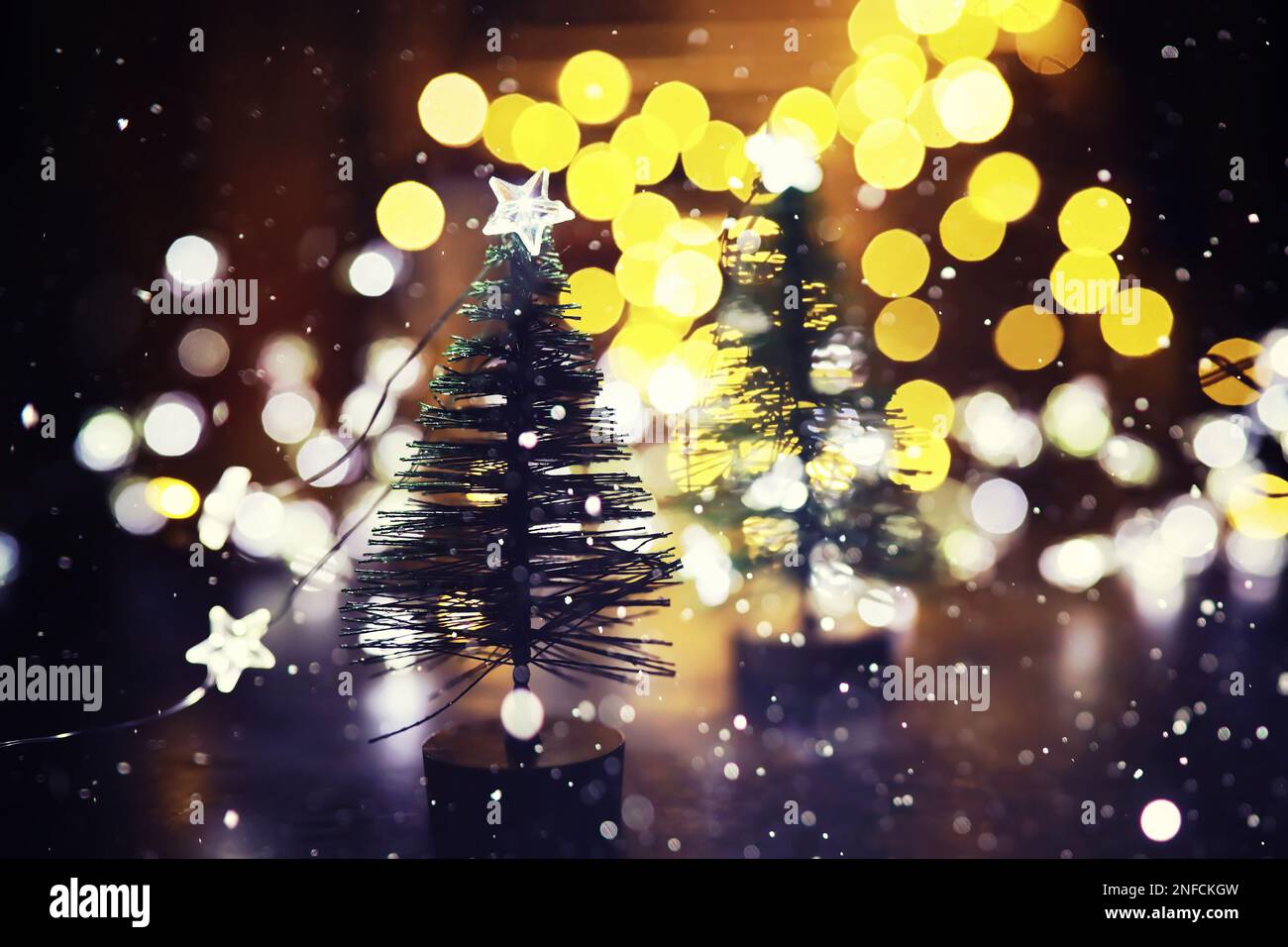 Christmas and New Year holiday background copy space. Winter holiday ...