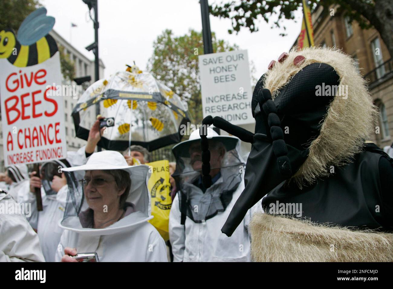 Bee keepers demonstrate outside Downing Street to protest against the ...