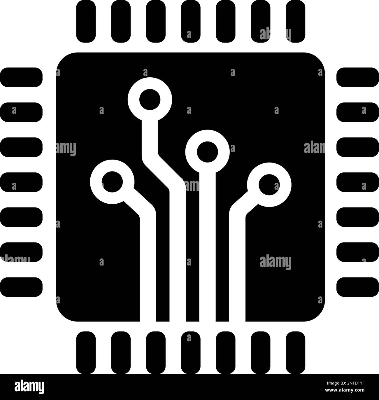 Circuit board ( technology , microchip ) vector icon illustration Stock Vector