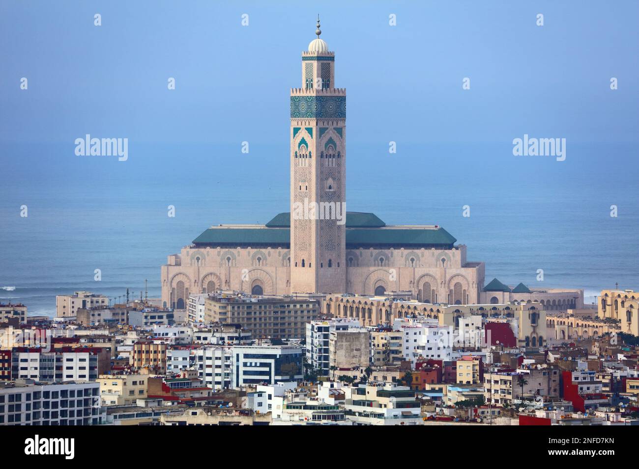 Casablanca, biggest city in Morocco. Cityscape with Hassan II Mosque Stock Photo Alamy