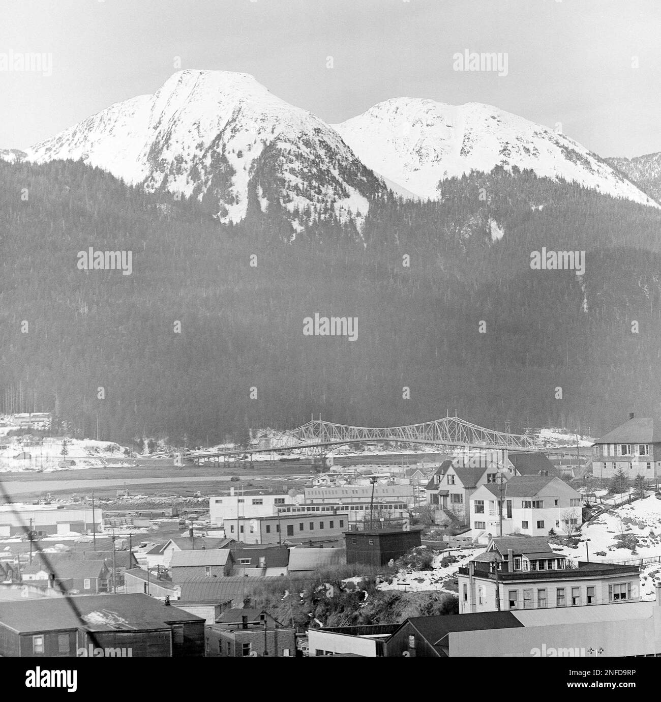 The mountains of Douglas Island are seen from Juneau, Alaska, May 15