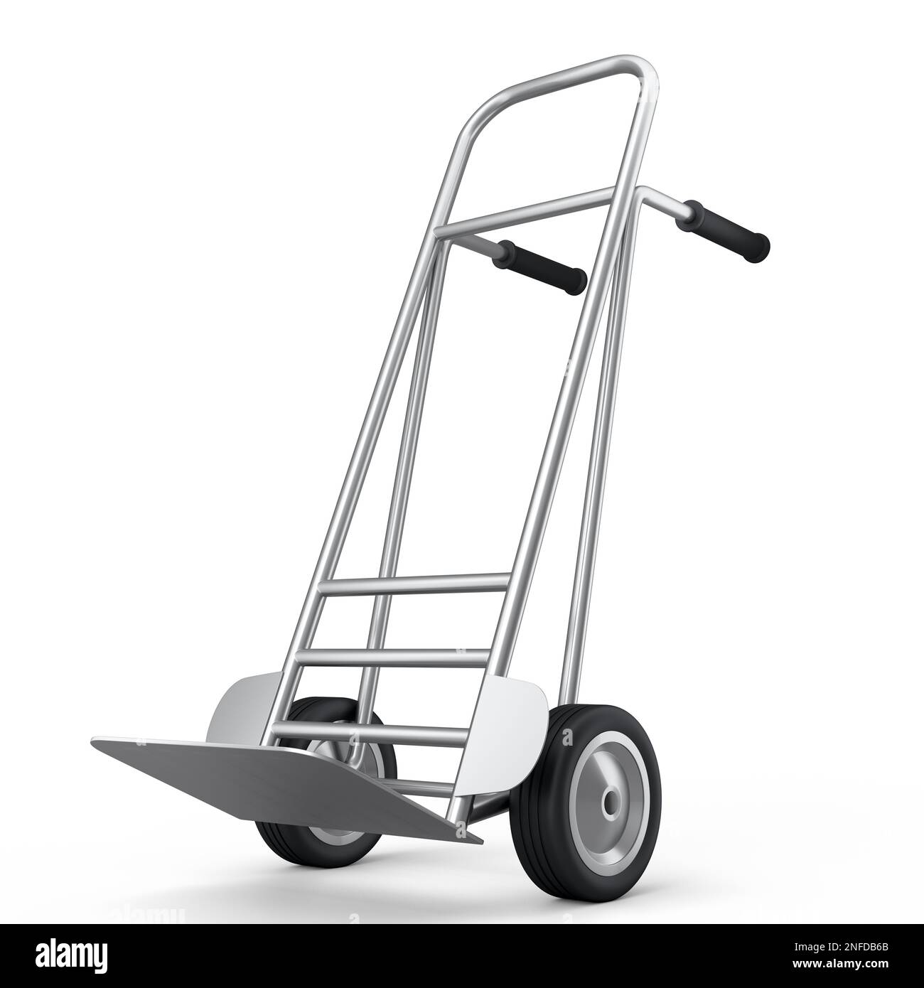 Empty hand truck or dolly isolated on white background. 3d render of
