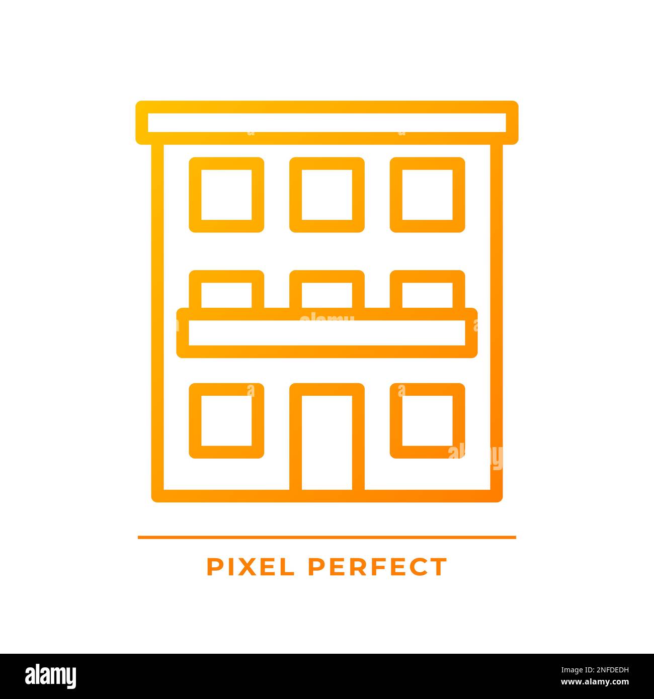 Condominium pixel perfect gradient linear vector icon Stock Vector
