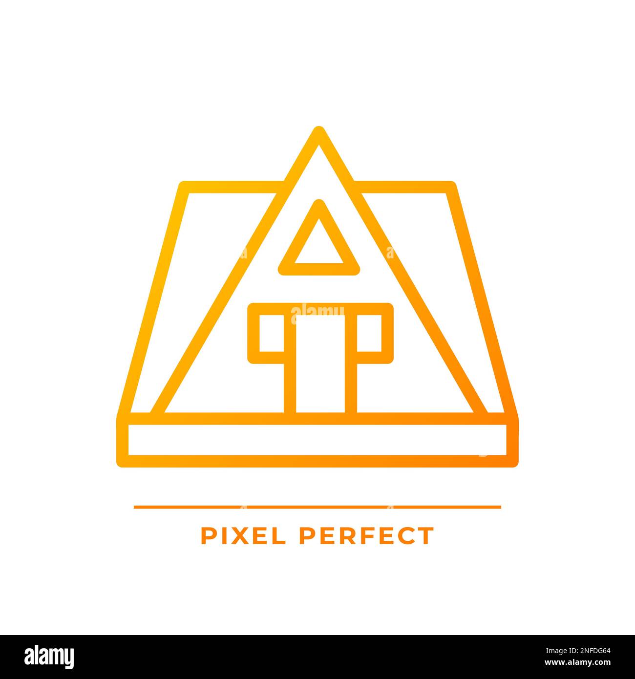 A-frame house pixel perfect gradient linear vector icon Stock Vector