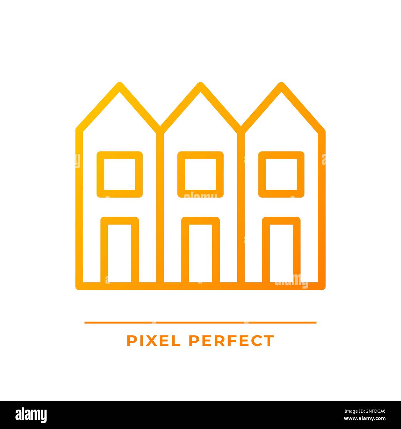 Townhouse pixel perfect gradient linear vector icon Stock Vector