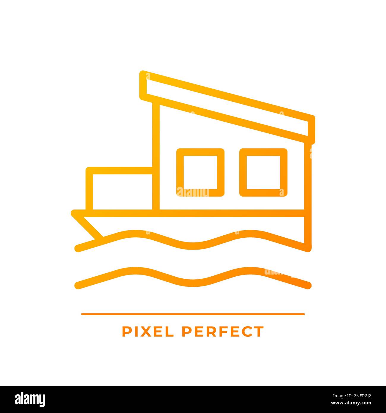 Houseboat pixel perfect gradient linear vector icon Stock Vector