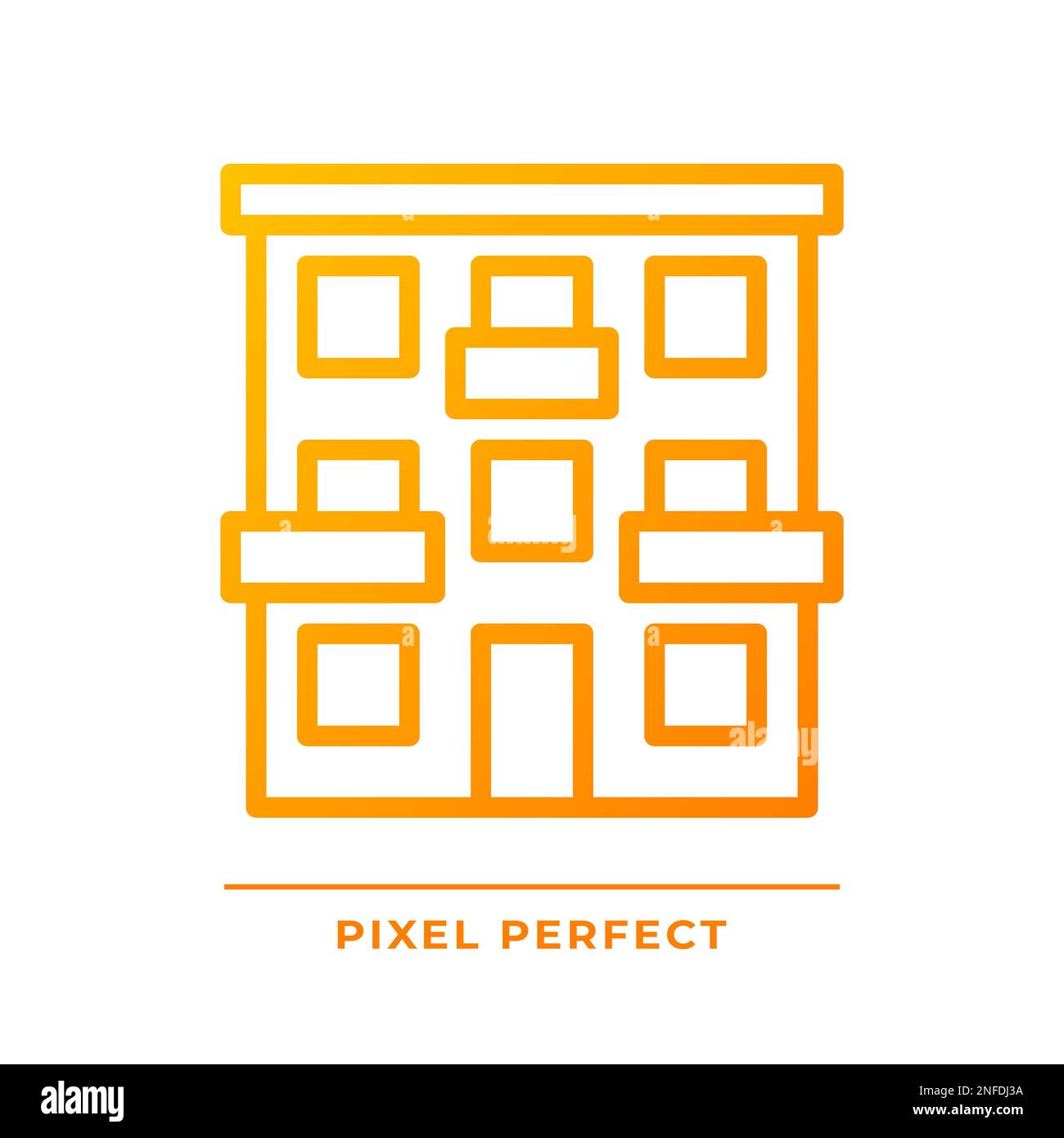 Apartment pixel perfect gradient linear vector icon Stock Vector