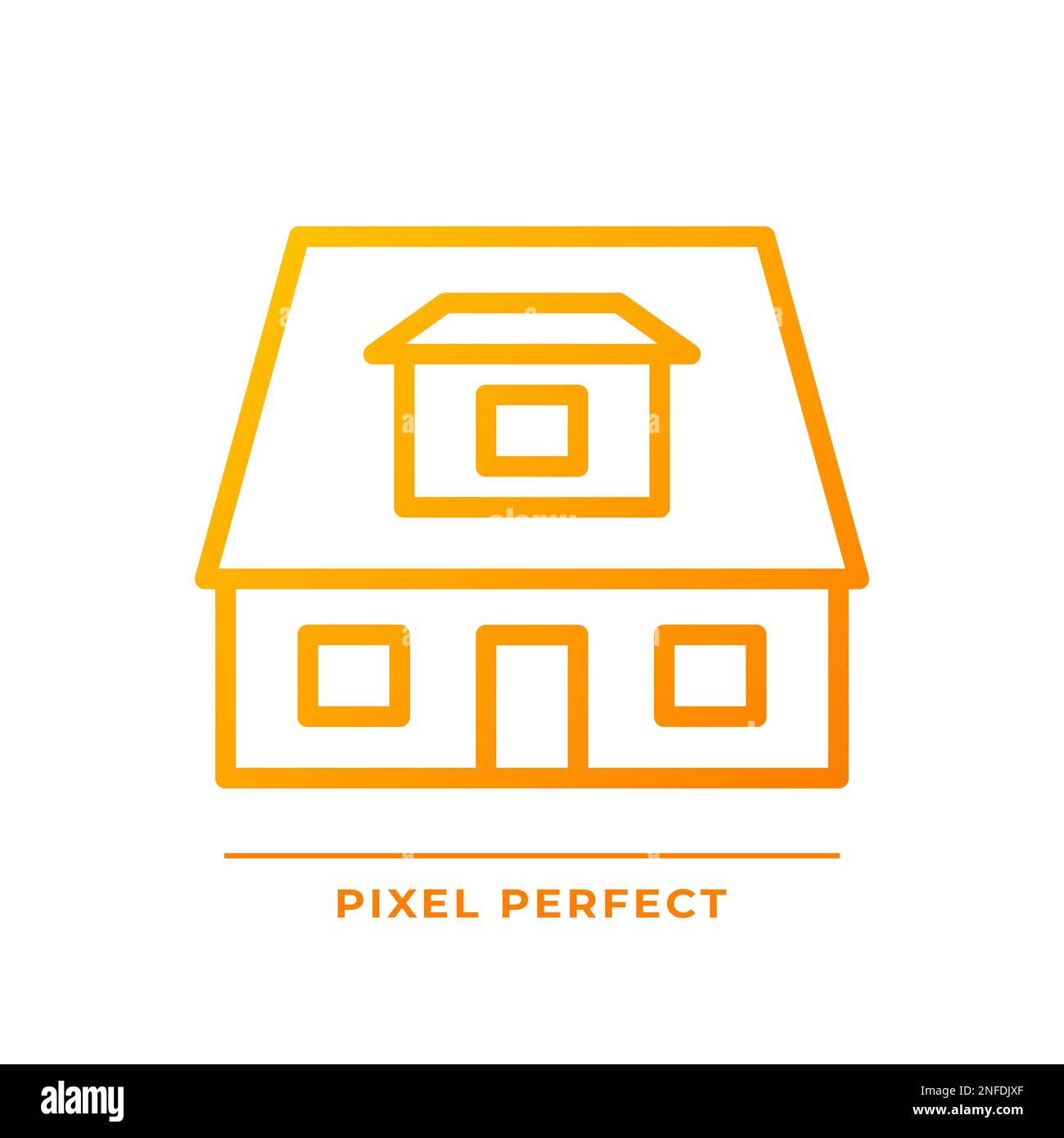 Bungalow pixel perfect gradient linear vector icon Stock Vector