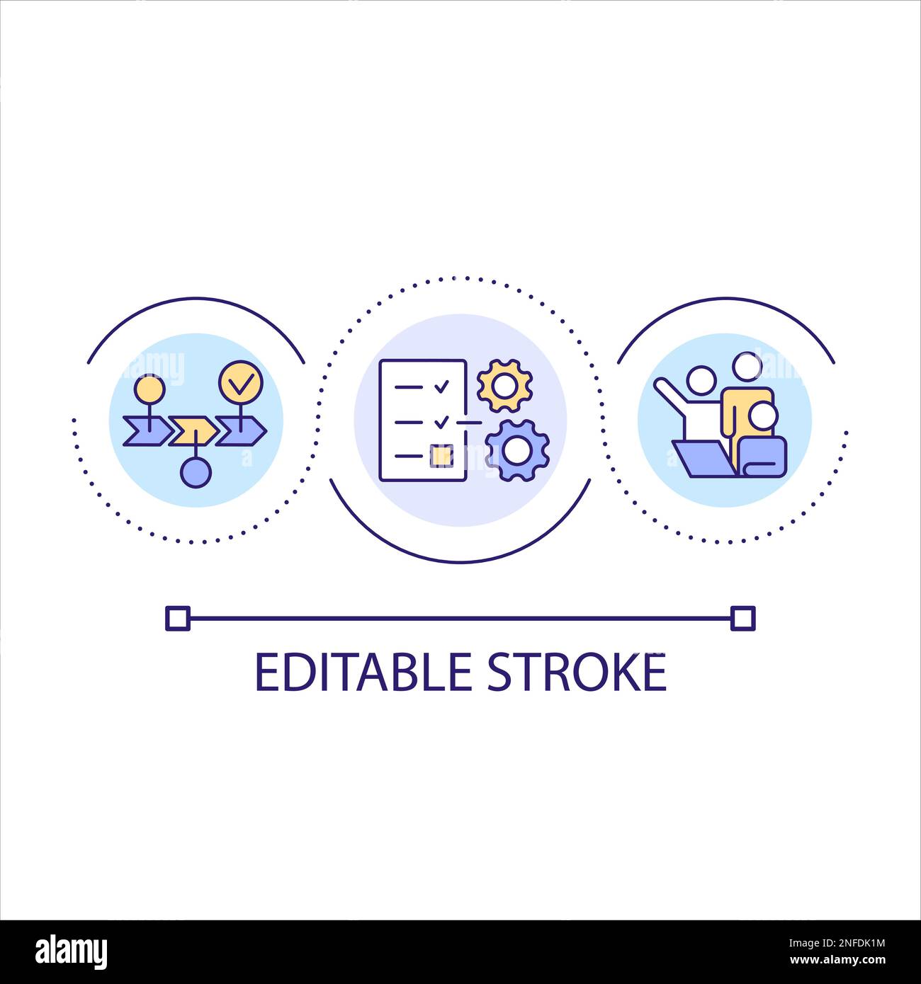 Strategy of corporate development loop concept icon Stock Vector