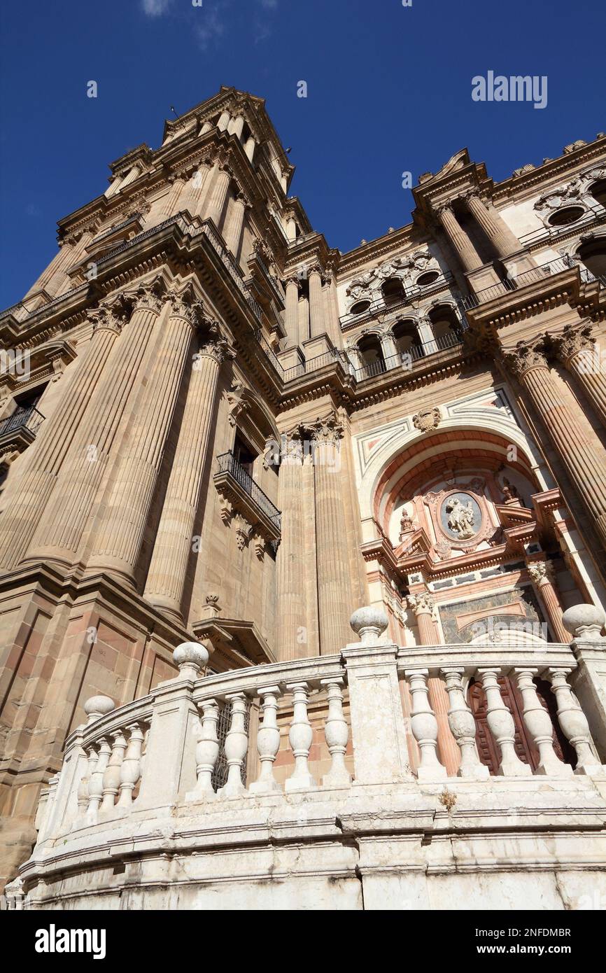 Malaga landmark architecture in Andalusia region of Spain. Cathedral