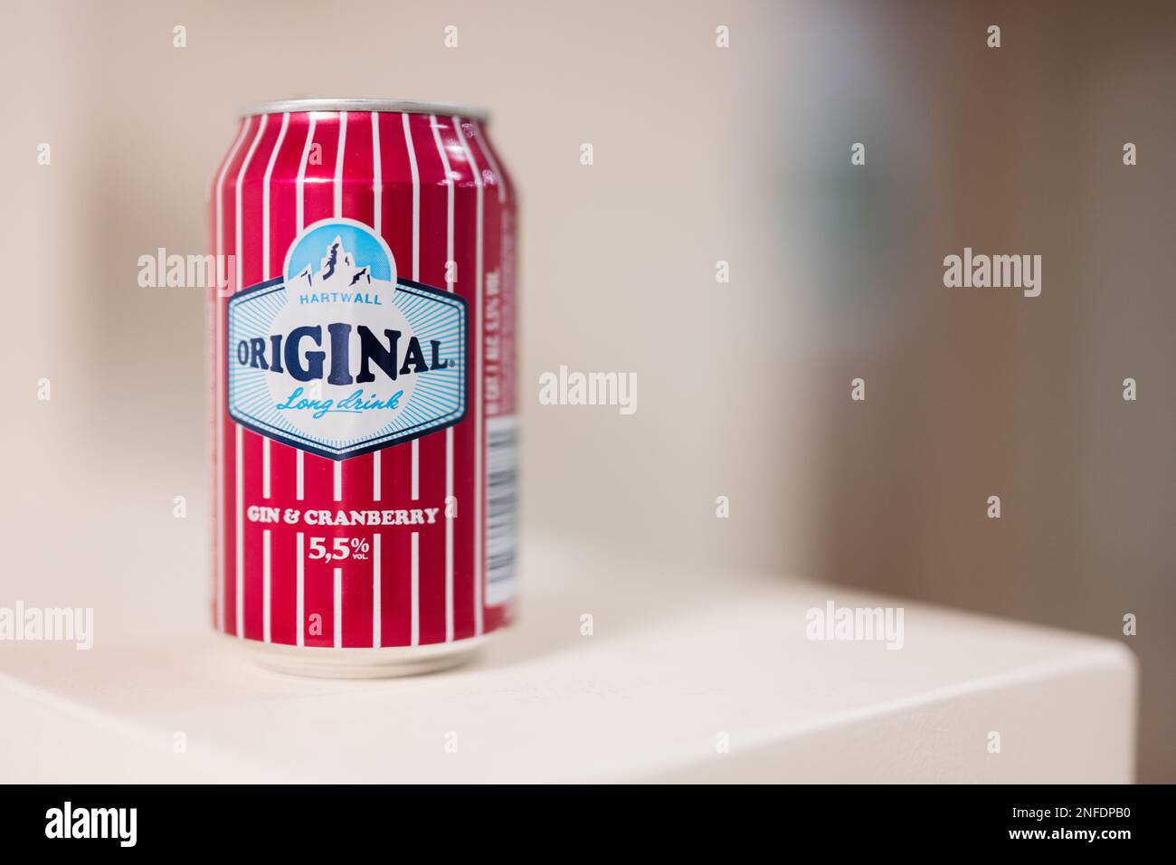 Ternopil, Ukraine February, 2023 Hartwall Original Long Drink, stylised as oriGINal, is a
