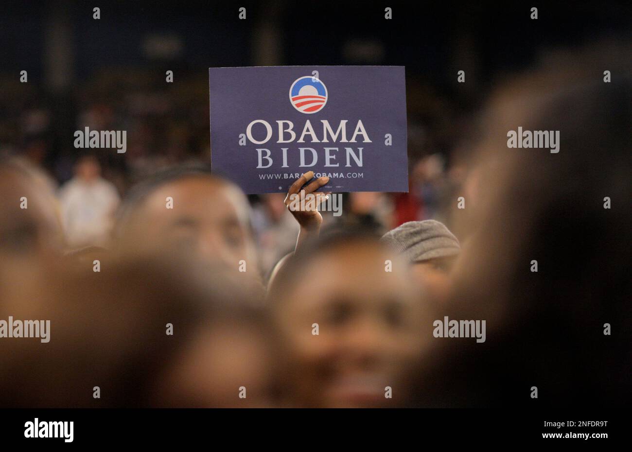 Obama 2008. Sign A supporter holds up a sign for Democratic presidential candidate, Sen ...