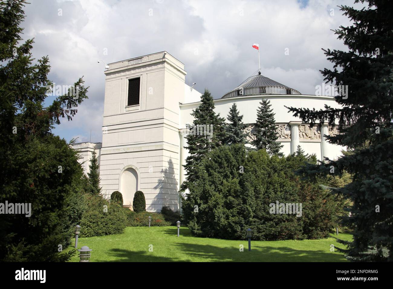 Polish parliament (Sejm) building in Warsaw. Government architecture. Stock Photo
