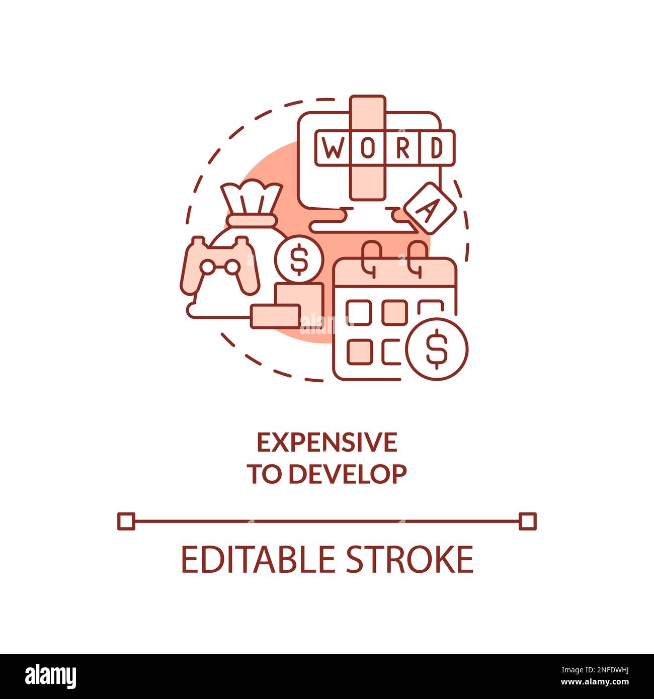 Expensive to develop terracotta concept icon Stock Vector Image & Art ...