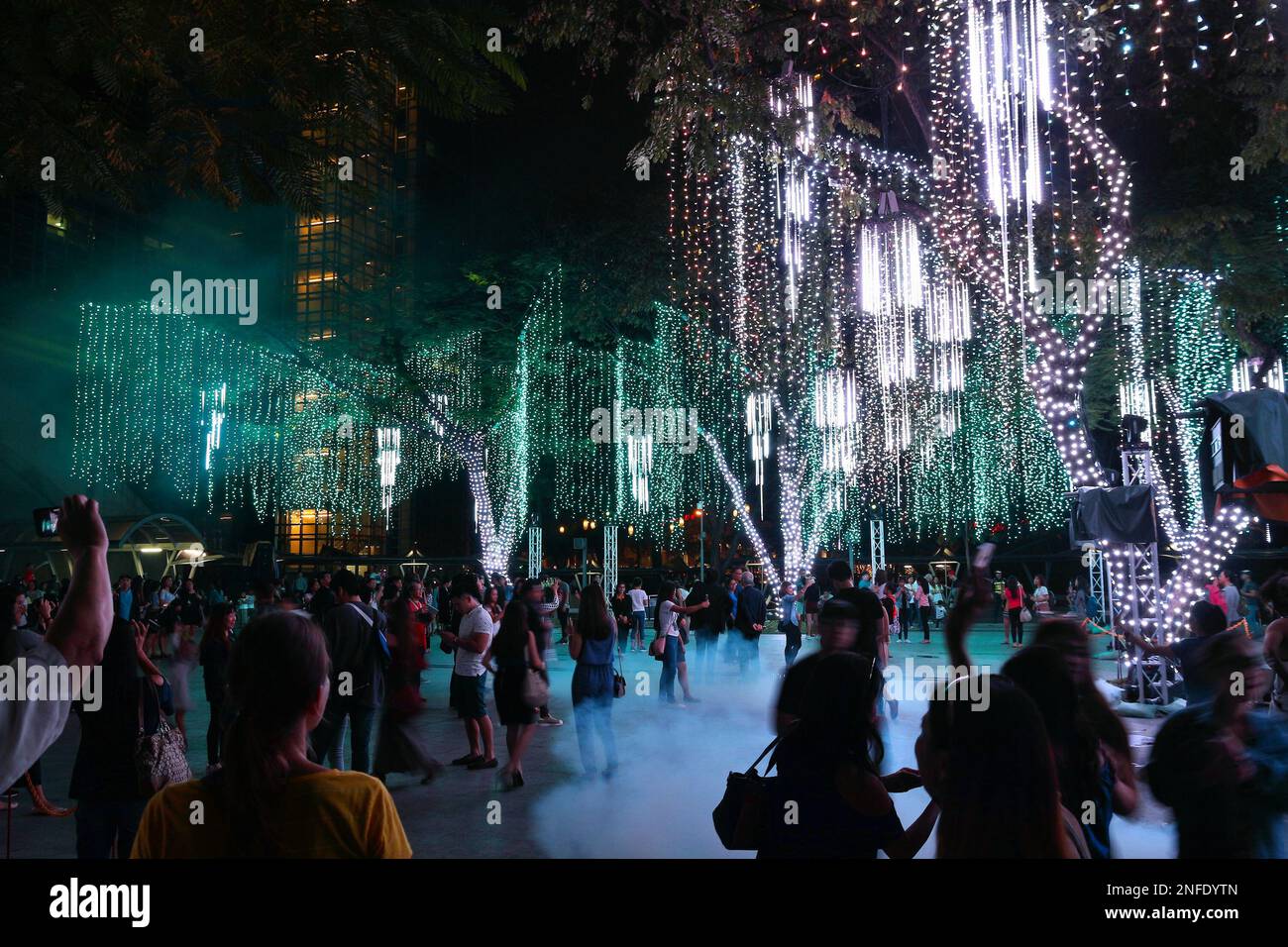 MANILA, PHILIPPINES DECEMBER 7, 2017 People visit Christmas lights