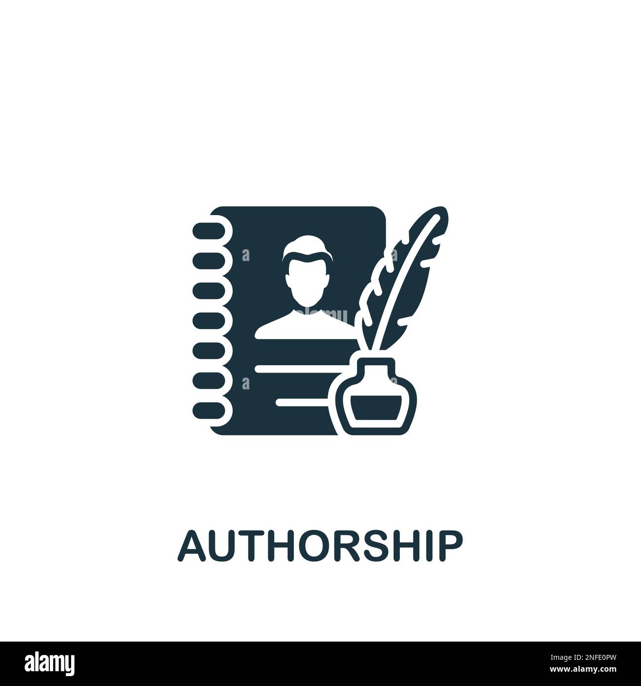 Authorship icon. Monochrome simple sign from intellectual property collection. Authorship icon for logo, templates, web design and infographics. Stock Vector