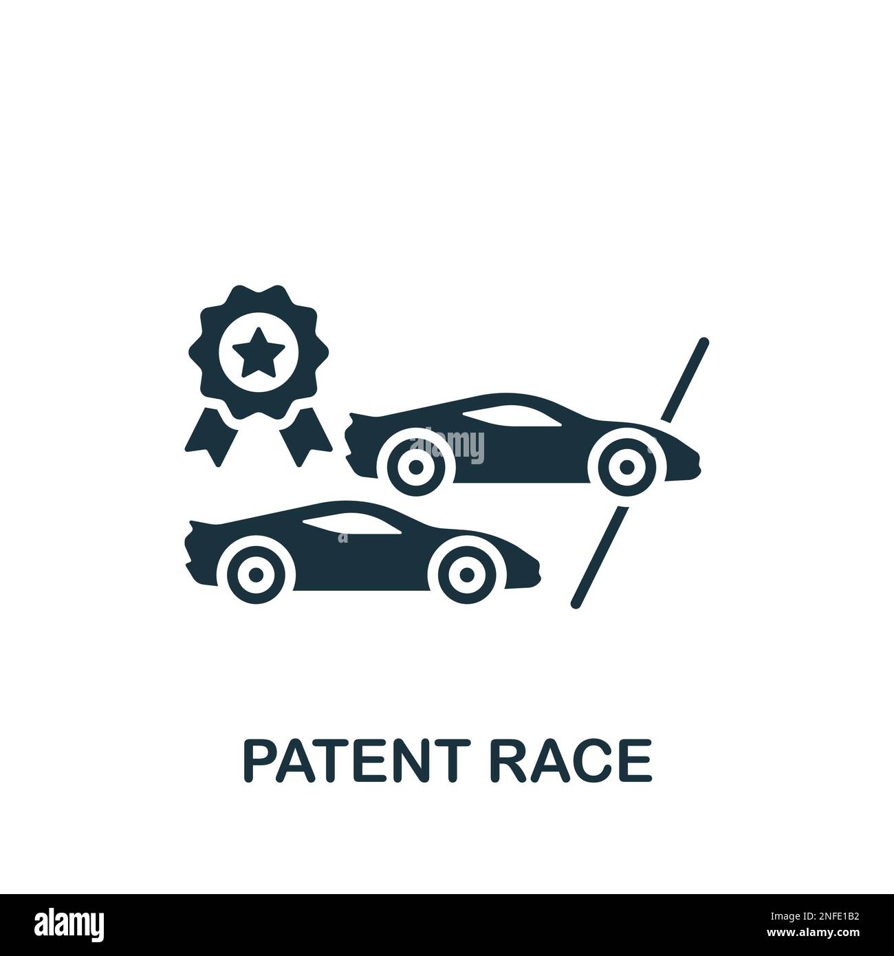 Patent race icon. Monochrome simple sign from intellectual property collection. Patent race icon for logo, templates, web design and infographics. Stock Vector