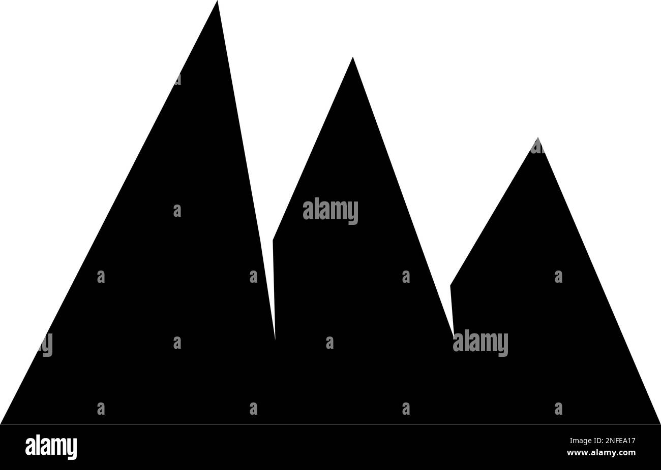 Mountain silhouette icon. Mountain range. Editable vector Stock Vector
