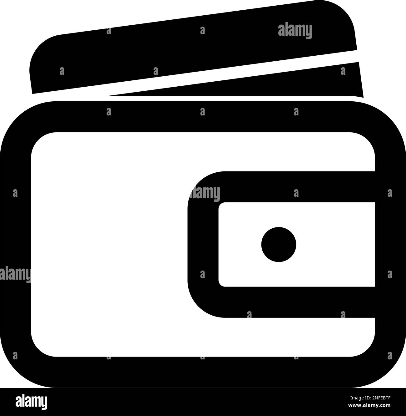 Wallet and card silhouette icon. Valuables. Editable vector. Stock Vector