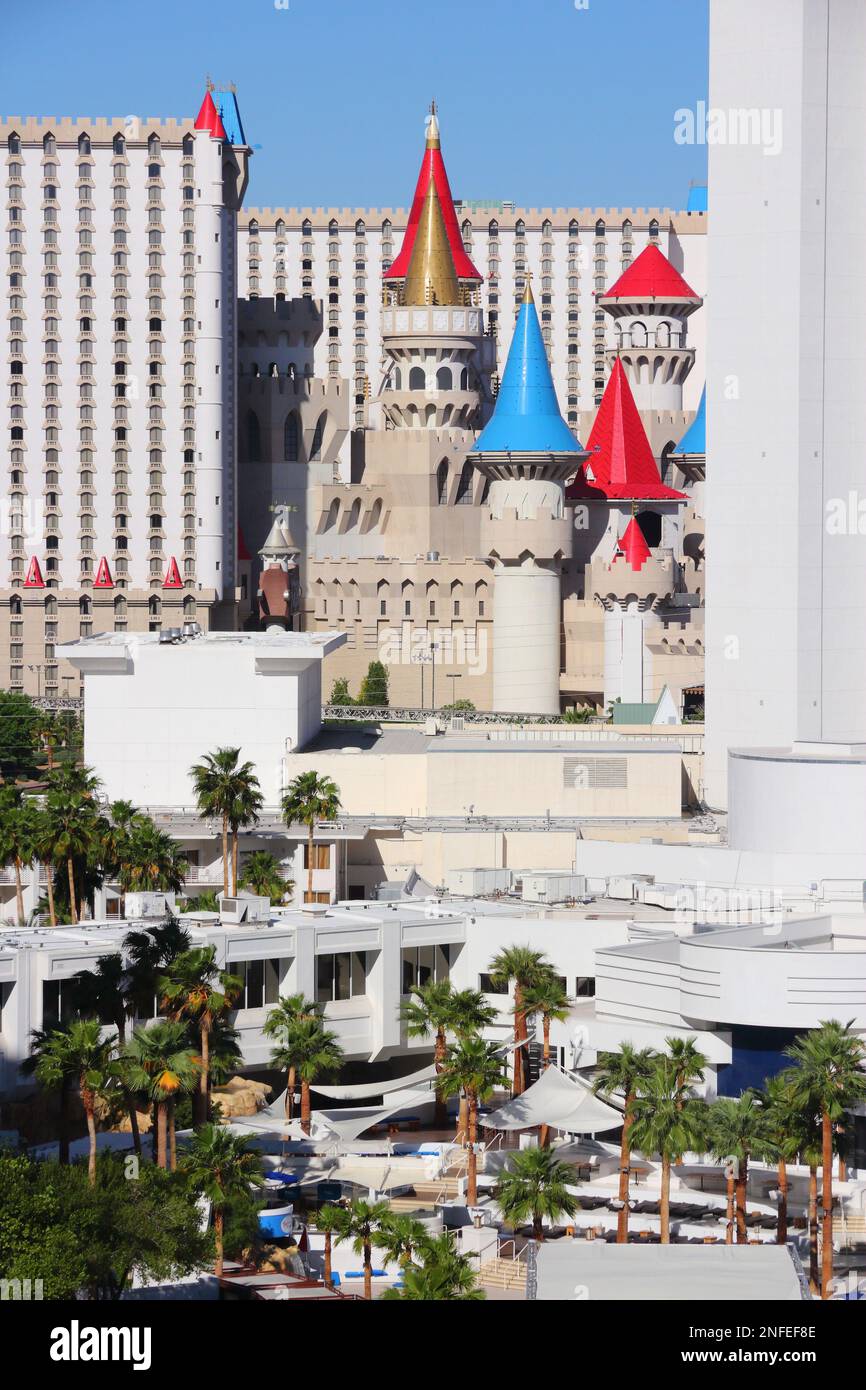LAS VEGAS, USA APRIL 14, 2014 Excalibur Hotel and Casino resort view in Las Vegas. The